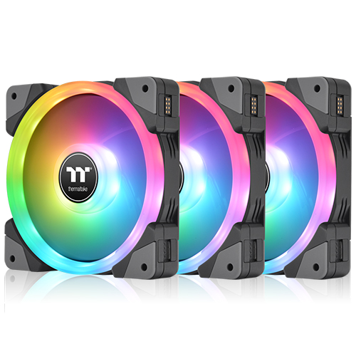 써멀테이크 SWAFAN EX12 RGB 라디에이터 팬 TT 프리미엄 에디션 (컨트롤러/3팩, 블랙)_이미지