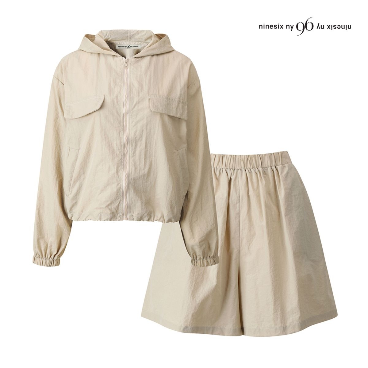 96NY 여성 바스락 집업 후드 점퍼 앤 팬츠 셋업 NQ4ST001M0