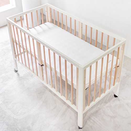 꿈비 올스타 원목 아기침대+안전가드_이미지