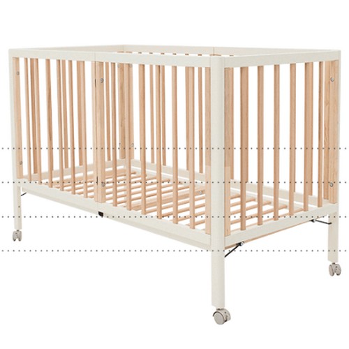 꿈비 올스타 원목 아기침대+안전가드_이미지