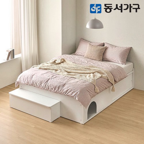  동서가구 뉴라보 A타입 수납 침대 K+수납계단 [편백황토숯독립]