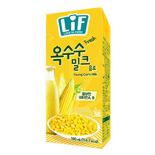LiF 옥수수 밀크 음료 180ml (24개)