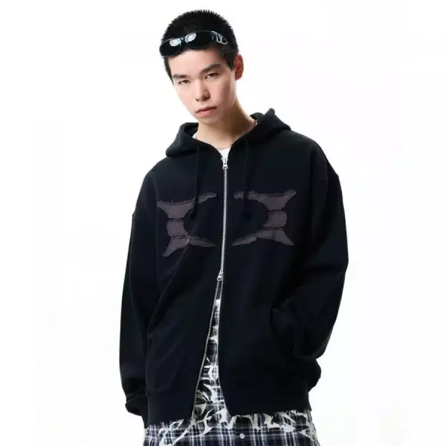 BREAKING WORMHOLE HOODIE ZIPUP BLACK 1941043