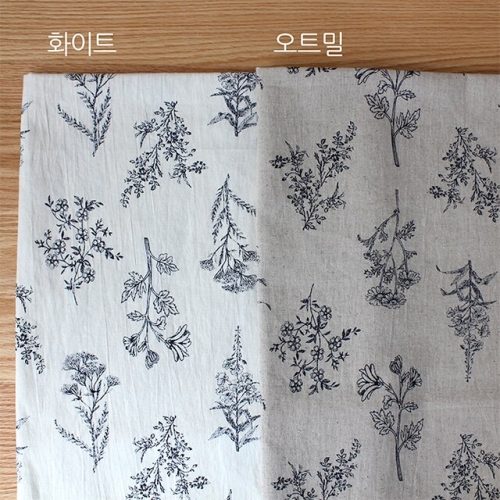 들꽃 린넨 / 방수 식탁보 테이블보 5size, 2colors 린넨 방수X _화이트_2인용 120X120cm