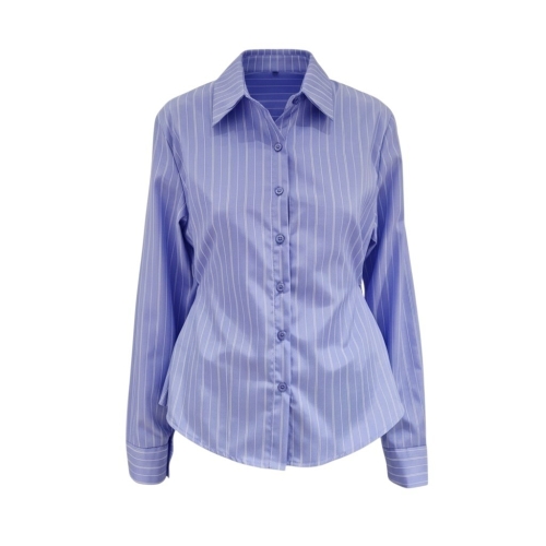 Ab.f.z 세로 줄무늬 카라넥 셔츠 ADA5HB40G_이미지