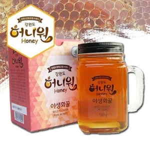 허니원 100% 천연벌꿀 야생화꿀 500g