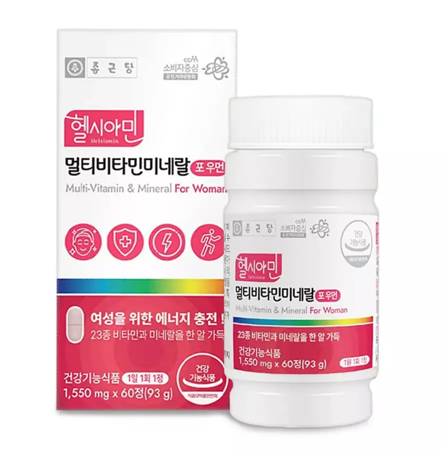 종근당건강 헬시아민 멀티비타민 미네랄 포우먼 1550mg 60정 (3개)_이미지
