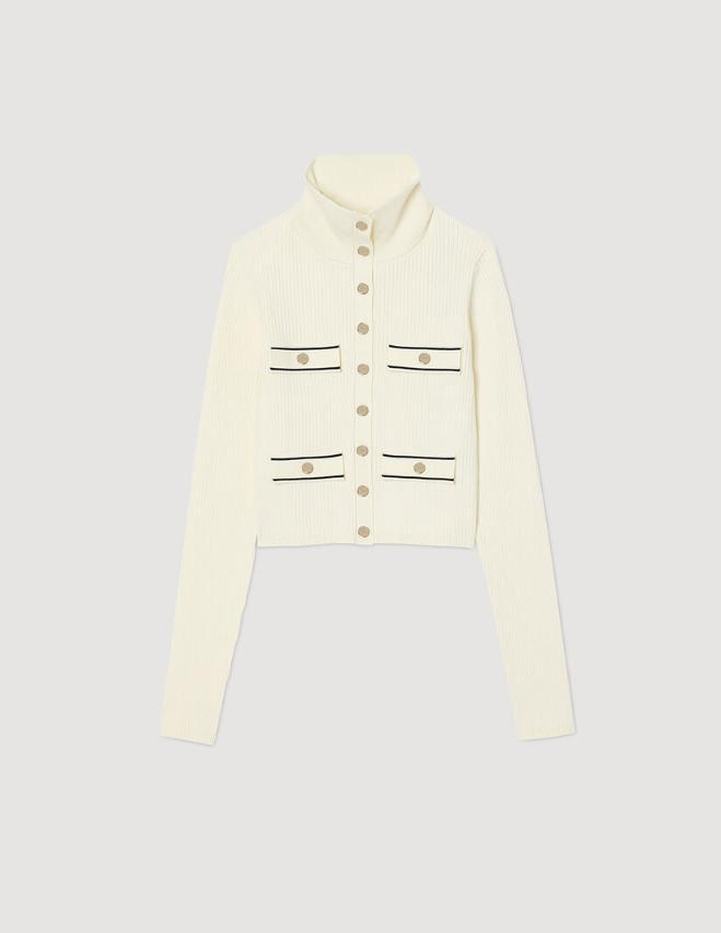 산드로 가디건 Rib knit cardigan SFPCA00981_이미지