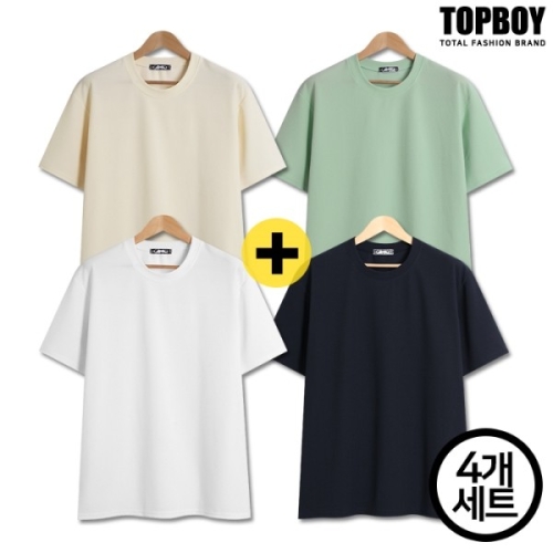  탑보이 4장세트 리버플 오버핏 엠보 반팔티 STBS_786