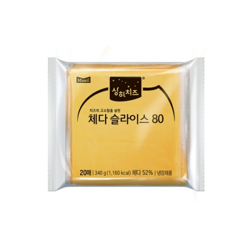 상하치즈 체다 슬라이스 80매 340g (1개)_이미지