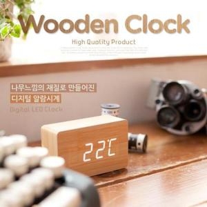 IT294 디자인 인테리어소품 LED 나무시계 알람 소형