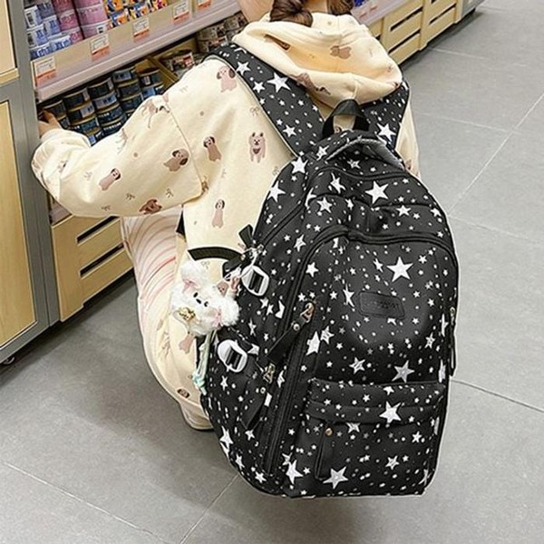 라일리 Rly 별무늬 패턴 대용량 수납 캐주얼 백팩 가방 5F 51077721_이미지