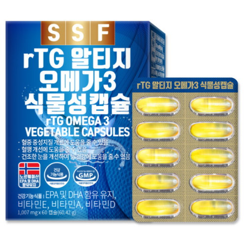 순수식품 rTG 알티지 오메가3 1000mg 60캡슐 (6개)