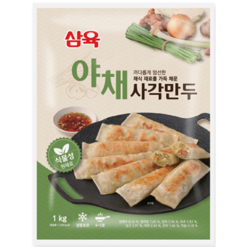 엄지식품 삼육 야채 사각만두 1kg (1개)