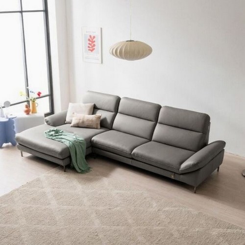 시엘 카우치 전체 천연면피가죽 소파 4인용