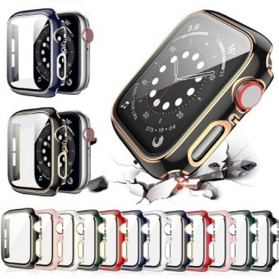 뮤고스 애플워치7 보호 방탄 액정 강화유리 하드 케이스