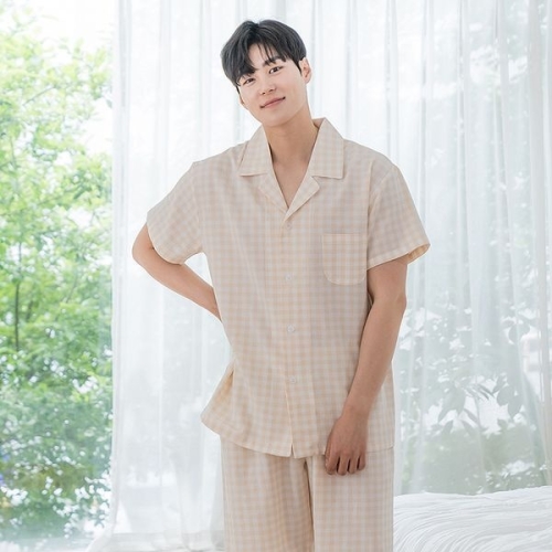 CA3N26015 남성잠옷 모달 코튼 파자마 반팔 잠옷 세트 그레이