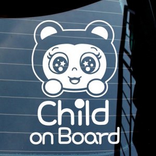 뭉키월드 아기곰인형 Child on Board 스티커 LSC-584 [화이트]