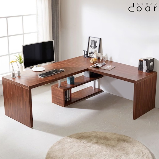 도아르가구 올슨  넓은 긴 모서리 ㄱ자 코너 책상 (3400x750)_이미지
