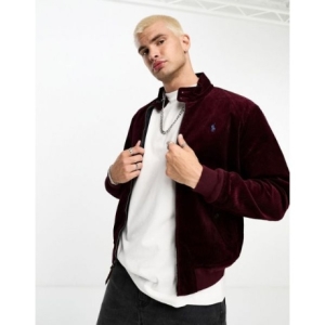 랄프로렌 폴로 폴로 아이콘 로고 라이닝 코듀로이 해링턴 자켓 버건디 583954