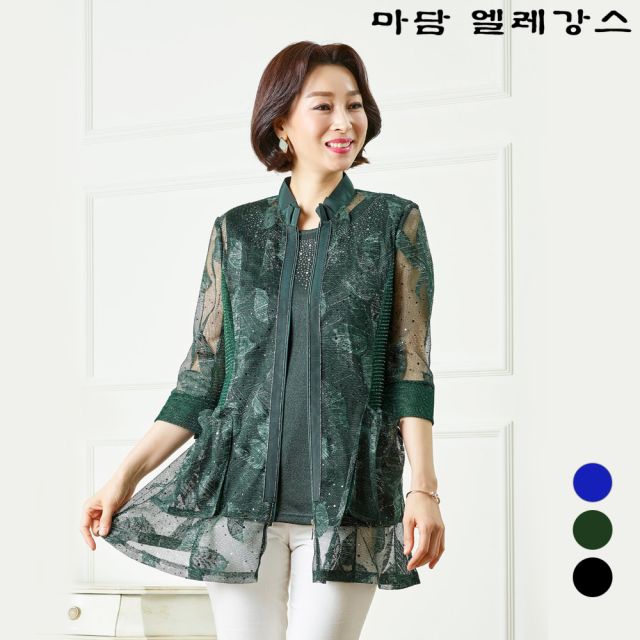 마담엘레강스 크리스탈 랏셀 레이스 집업 재킷 K201JK06_이미지