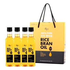 리지 100% PURE 프리미엄 현미유 보틀커버 4병 세트 (1개)_이미지