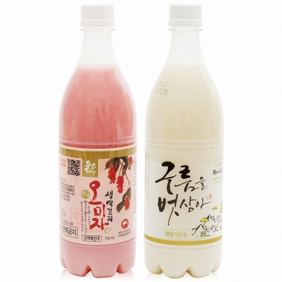 문경주조 문경 오미자 생막걸리 6.5도 750ml 6입+구름을 벗삼아 6도 750ml 6입 세트