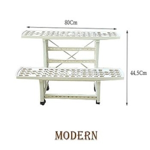 모던라이프 모던이동식화분정리대2단 화분받침대 화분정리대 화분진열대 화분받침 화분받이