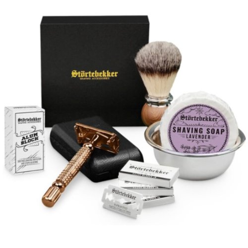 Stortebekker 프리미엄 클래식 면도기 세트 (해외구매, 면도기1개+ 브러쉬+케이스, 로즈골드)_이미지