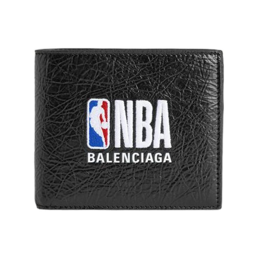 발렌시아가 x NBA 콜라보레이션 캐쉬 스퀘어 폴디드 월렛 블랙 8660482ACFP1000_이미지