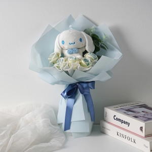산리오 시나모롤 블루 캐릭터인형 비누꽃다발 졸업식 입학식 학예회 이벤트 축하선물 초콜릿캡_이미지