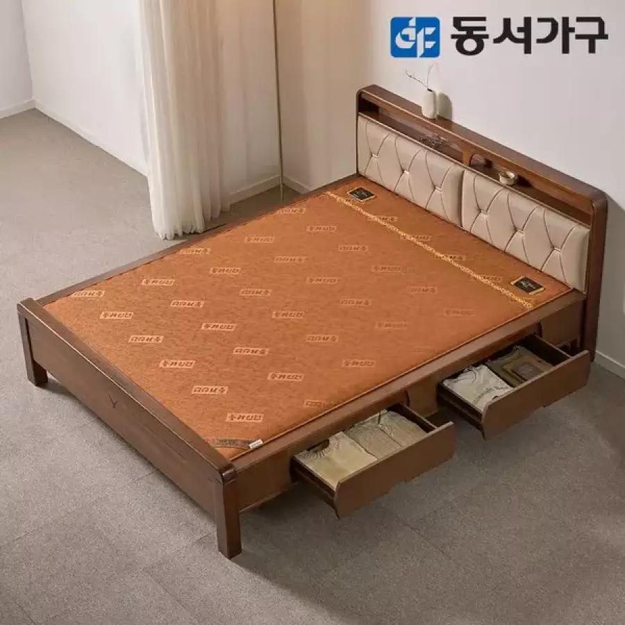 동서가구 가죽수납형 편백나무 인볼브 흙침대 Q
