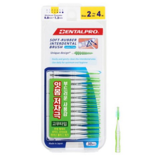 덴탈프로  소프트 러버 치간칫솔 SS~M 30개
