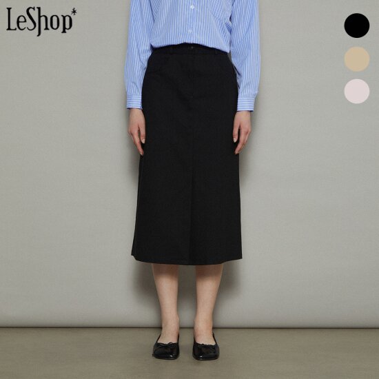 현우인터내셔날 르샵 프런트 트임 코튼 롱 스커트 BO7SK024A