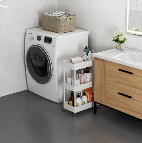 브이앤비리빙 ABS무빙 3단 수납선반 이동식 트롤리