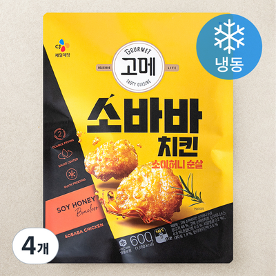 CJ제일제당 고메 소바바치킨 소이허니 순살 600g (4개)_이미지