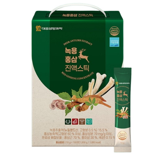 대웅생명과학  녹용 홍삼 진액스틱 10g 100포 (1개)