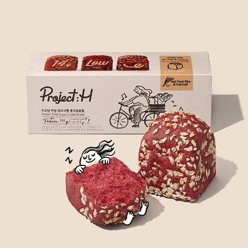 SPC삼립 프로젝트 H 프로틴 저당 큐브식빵 흥국오트밀 3개입 210g (1개)_이미지