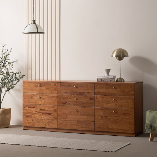 나무뜰 진저 원목 9단 와이드 서랍장 1800_이미지