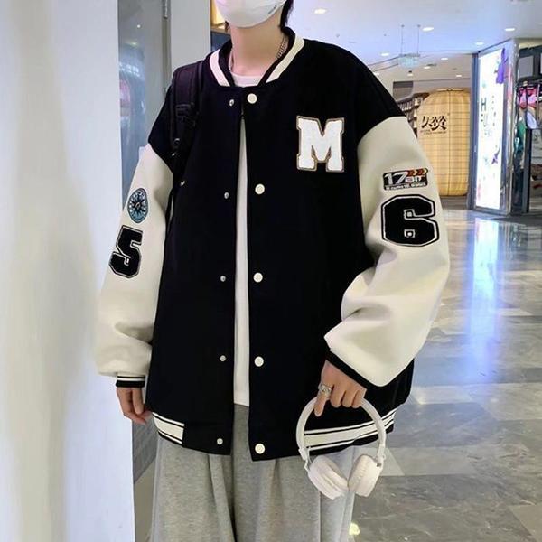 더블디 남성 원컬러 데일리 오버핏 자수 야구점퍼 IS-JK55 S15033167_이미지