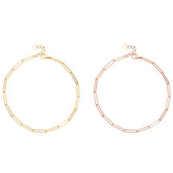 모아르 14K 팔찌 체인 금팔찌 심플_이미지