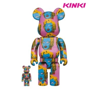 킨키로봇 400%+100% 베어브릭 앤디워홀 마릴린 먼로 2111019_이미지