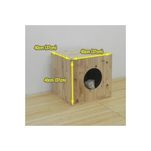 아남실업 삼나무 원목 고양이집 고양이 하우스 404040_이미지
