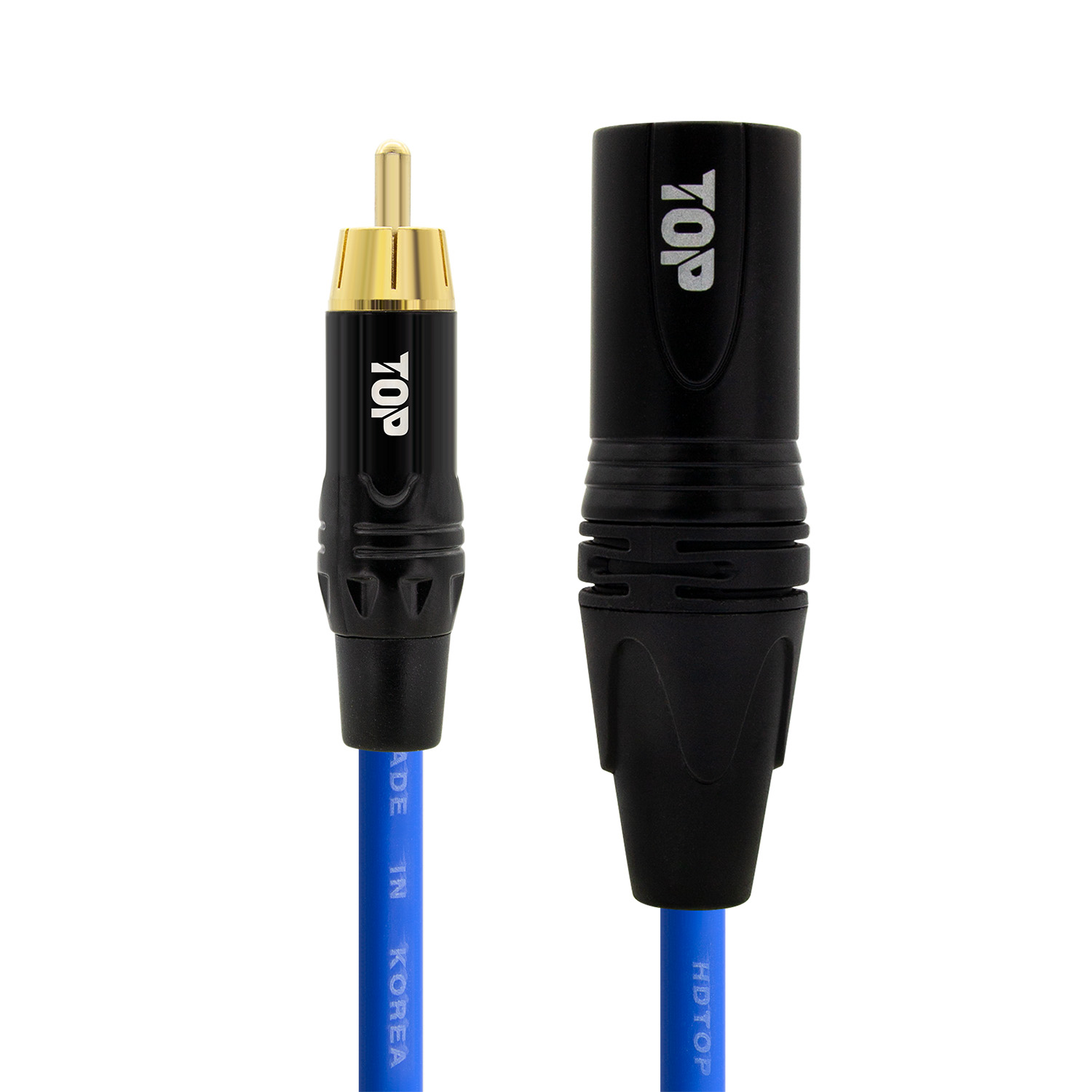탑라인에이치디 HDTOP RCA 수 to XLR 수 케이블 블랙블루 (50m, HT-TP5788)_이미지