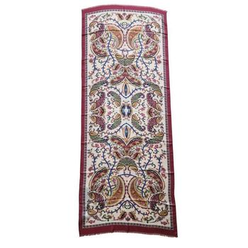 페이즐리 플로럴 프린트 실크 혼합 스카프 149657880