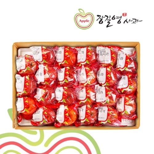 장길영사과 경북 껍질째 먹는 세척사과 12~23과 4kg (1개)_이미지