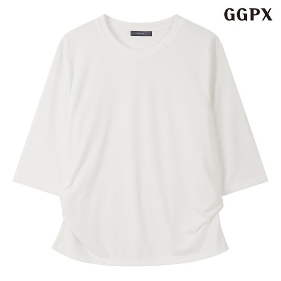GGPX 데일리 무지 사이드 셔링 반팔 티셔츠 GQBLW007D_이미지