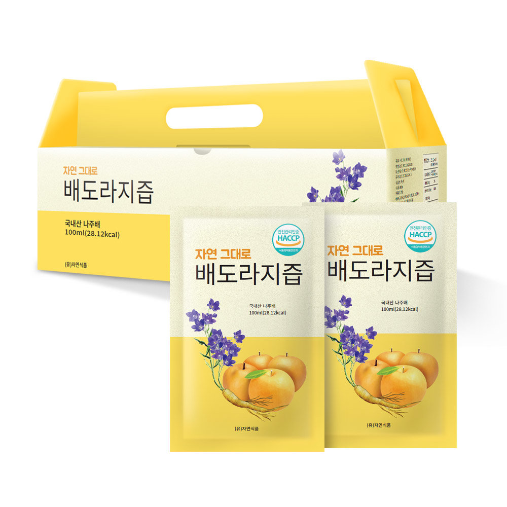 자연식품  자연그대로 배도라지즙 100ml 30포 (1개)