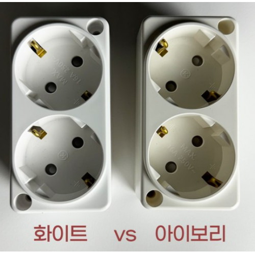 진성테크 2구 이터칭 노출 콘센트 핀 타입 (40개)_이미지