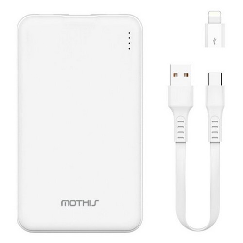 모디스 슬림핏 보조배터리 SPE-PBCP50 5000mAh (C타입케이블+8핀젠더)_이미지